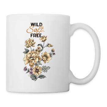 Floral design "Wild.Soft.Free" - Mug - white - Right