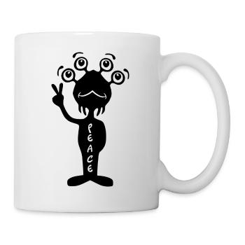  Peace Alien - Schwarz - Tasse - Weiß - Rechts