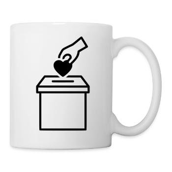 Wahlurne Herz Spende Outline - Tasse - Weiß - Rechts