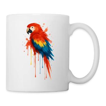 Perroquet Ara Watercolor Splash Art - Mug blanc - blanc - Droite