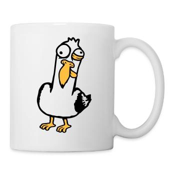 Crazy Seagull Squinting Grimace Insane Bird - Mug - white - Right