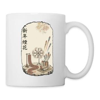 Chinese Pyro Feuerwerk Silvester - Tasse - Weiß - Rechts