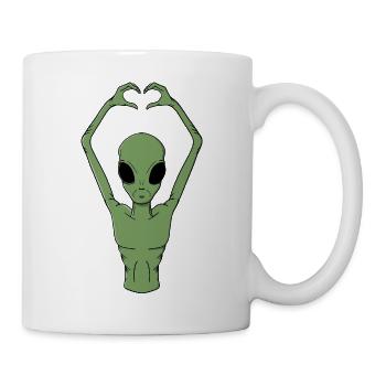 Posture du Cœur d’Extraterrestre - Mug blanc - blanc - Droite