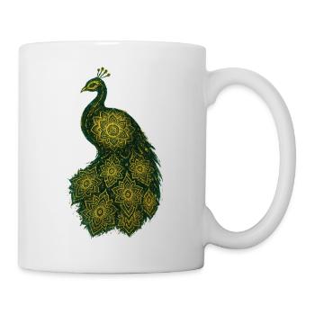 Royal Peacock Ornamental Mandala - Mug - white - Right