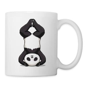 Yoga Panda im Kopfstand - Tasse - Weiß - Rechts