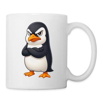 Süßer Pinguin Cartoon grumpy beleidigt lustig - Mug blanc - blanc - Droite