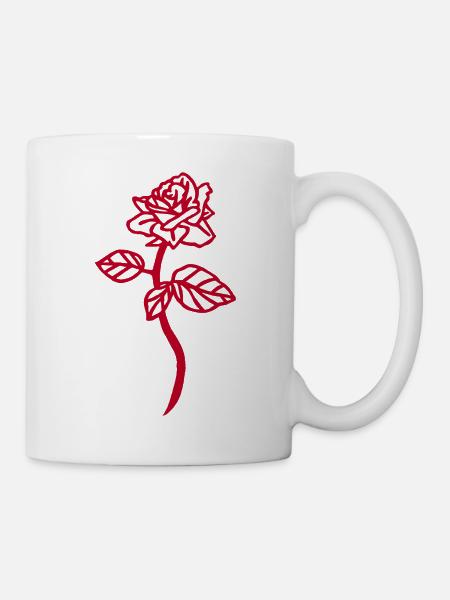 Die rote Rose - Tasse - Weiß