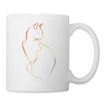Cat Drawing Vintage - Mug - white - Right