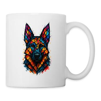 Berger Allemand Vitrail Art  - Mug blanc - blanc - Droite