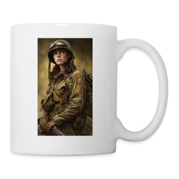 Kriegsheldin im Fliegeranzug - Tasse - Weiß - Rechts