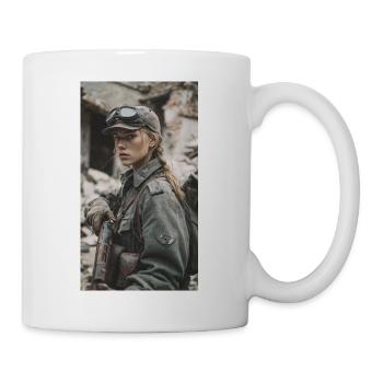 Héroïne de guerre au look militaire de boue - Mug blanc - blanc - Droite