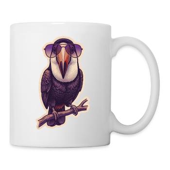 Toucan fou avec des lunettes de soleil - Mug blanc - blanc - Droite