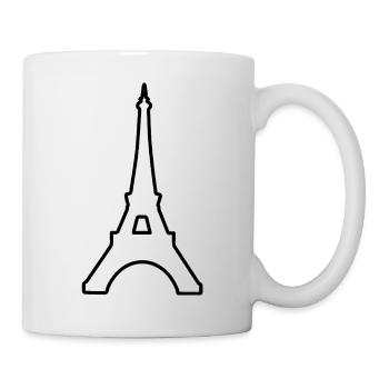 Eiffelturm Paris minimalistisches Wahrzeichen - Tasse - Weiß - Rechts
