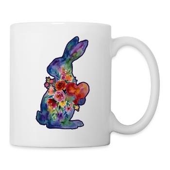 Hase Herz Wasserfarben - Tasse - Weiß - Rechts