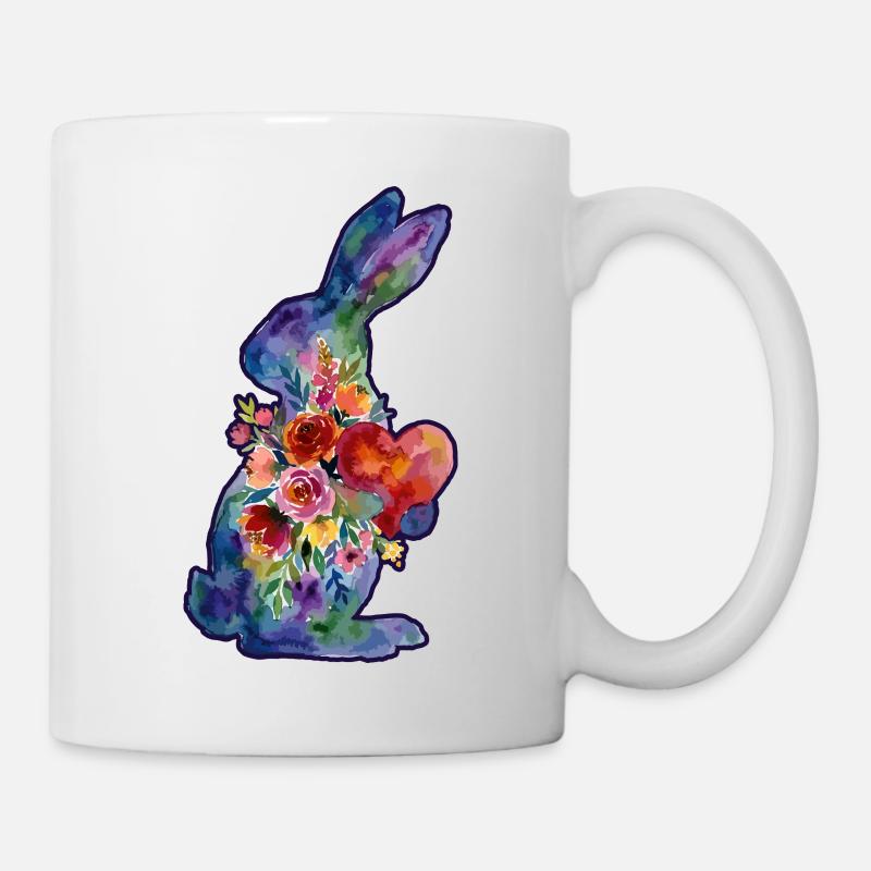Hase Herz Wasserfarben - Tasse - Weiß