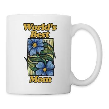 World's Best Mom Floral Vintage - Mug - white - Right
