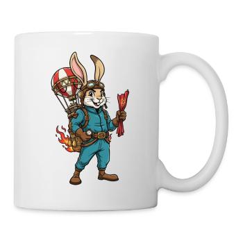 Rabbit Aviator Steampunk Hot Air Balloon Flight - Mug - white - Right