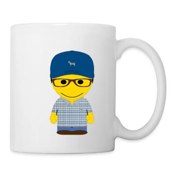 Geekley mit blauer Mütze und kariertem Hemd - Tasse - Weiß - Rechts