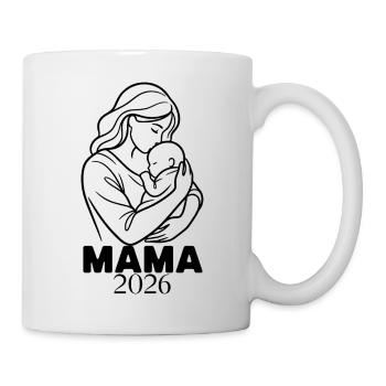 Mama 2026 - Minimalist Line Art Mutter - Tasse - Weiß - Rechts