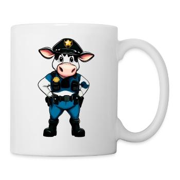 Vache policière - Mug blanc - blanc - Droite