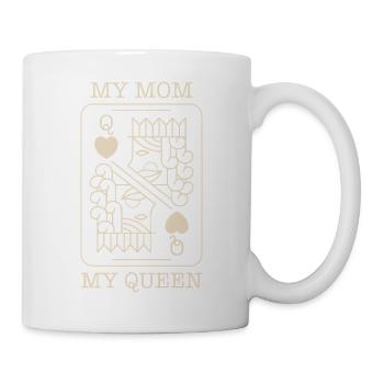 Mère, Reine, Carte de poker - Mug blanc - blanc - Droite