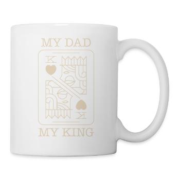 Papa, König, Pokerkarte - Tasse - Weiß - Rechts