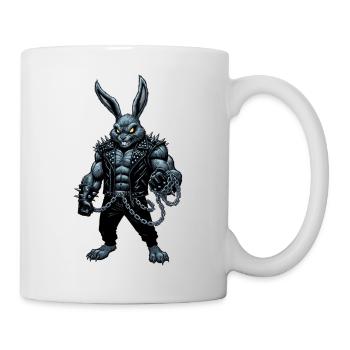 Heavy Metal Osterhase Rocker Ostern Hardcore Hase - Tasse - Weiß - Rechts