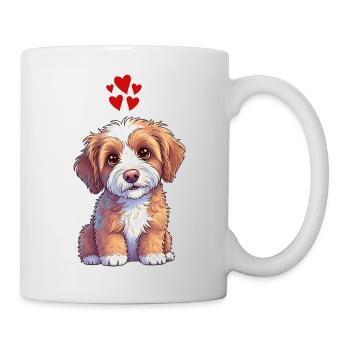 Puppy Hearts Cartoon Print - Mug - white - Right