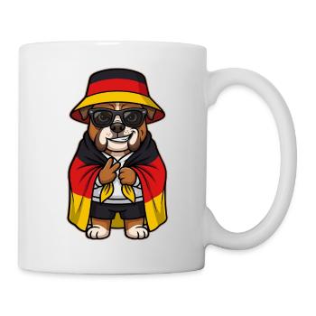 Deutschland Cartoon Hund Bulldogge Cool & Stylisch - Tasse - Weiß - Rechts