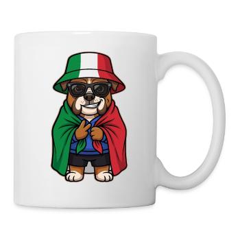 Italy Cartoon Dog Bulldog Cool & Stylish - Mug - white - Right