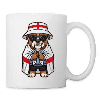 England Cartoon Dog Bulldog Cool & Stylish - Mug - white - Right