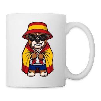 Spanien Cartoon Hund Bulldogge Cool & Stylisch - Tasse - Weiß - Rechts