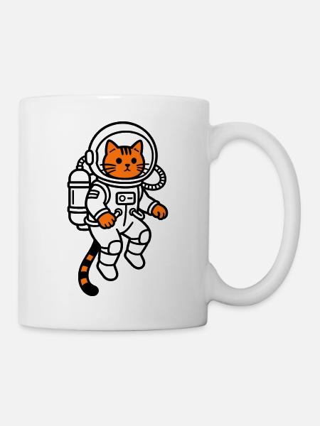 Katze im Weltraum - Tasse - Weiß