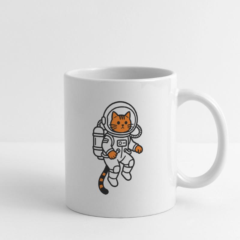 Le chat dans l’espace Mug blanc