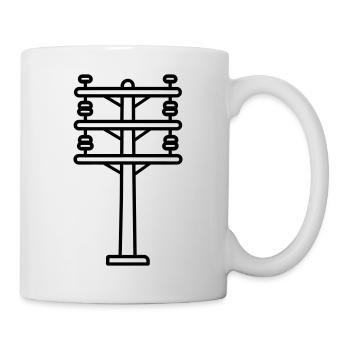 poteau électrique - Mug blanc - blanc - Droite