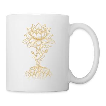 Racines du Mandala du Lotus d’Or - Mug blanc - blanc - Droite