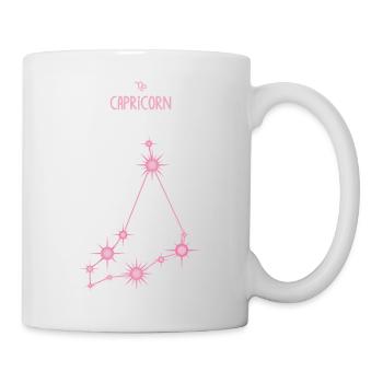 Steinbock Tierkreiszeichen Stern Sternbild Pink - Tasse - Weiß - Rechts