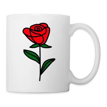 Minimalistische Rose - Tasse - Weiß - Rechts