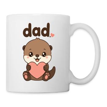 Papa Otter Herz Illustration - Tasse - Weiß - Rechts