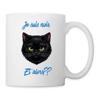 Chat noir audacieux et alors?? - Mug blanc - blanc - Droite