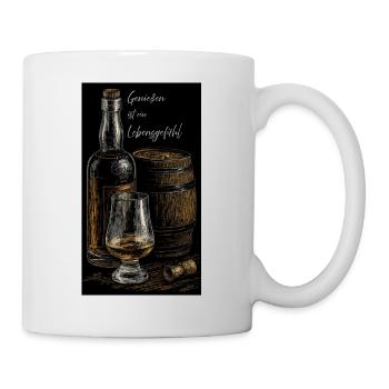 Genießen ist ein Lebensgefühl – Whisky Edition - Tasse - Weiß - Rechts