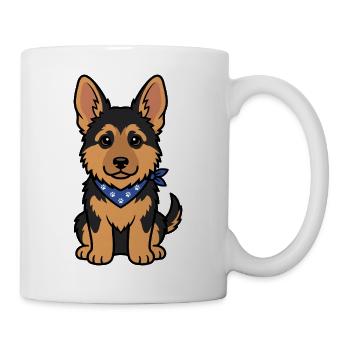 Petit chiot berger allemand mignon avec un bandana - Mug blanc - blanc - Droite