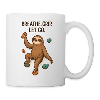 Zen Faultier: Grip Let Go Klettern - Tasse - Weiß - Rechts