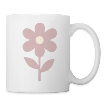 Minimale Blume in blassem Pink - Tasse - Weiß - Rechts