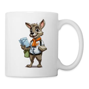 Kurierhase mit Briefen - Tasse - Weiß - Rechts