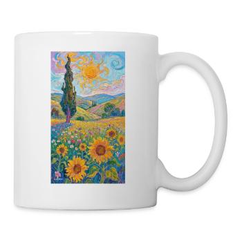 Sonnenblumen im Impressionismus - Tasse - Weiß - Rechts