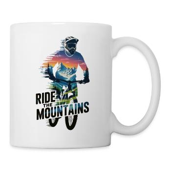 Mountain Bike T-Shirt Ride The Mountains MTB Rider - Mug - white - Right