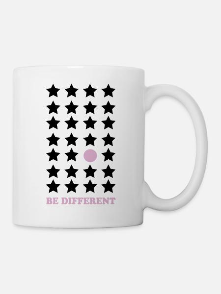 Sei Anders – Pastellpunkt Be Different - Tasse - Weiß