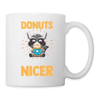 Trash Panda Donuts Makes Me Nicer Raccoon - Mug - white - Right