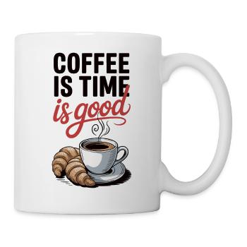 Kaffee T-Shirt Coffee Is Time - Mug - white - Right